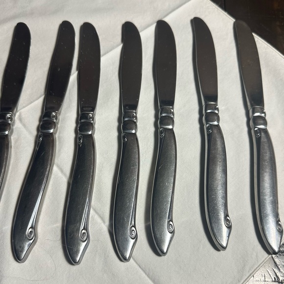 ONEIDA ONEIDACRAFT PREMIER WM A ROGERS SHORELINE STAINLESS FLATWARE 10 Knives - Picture 3 of 8